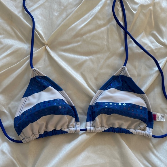 OP Other - Blue and White Bikini Top with sequins